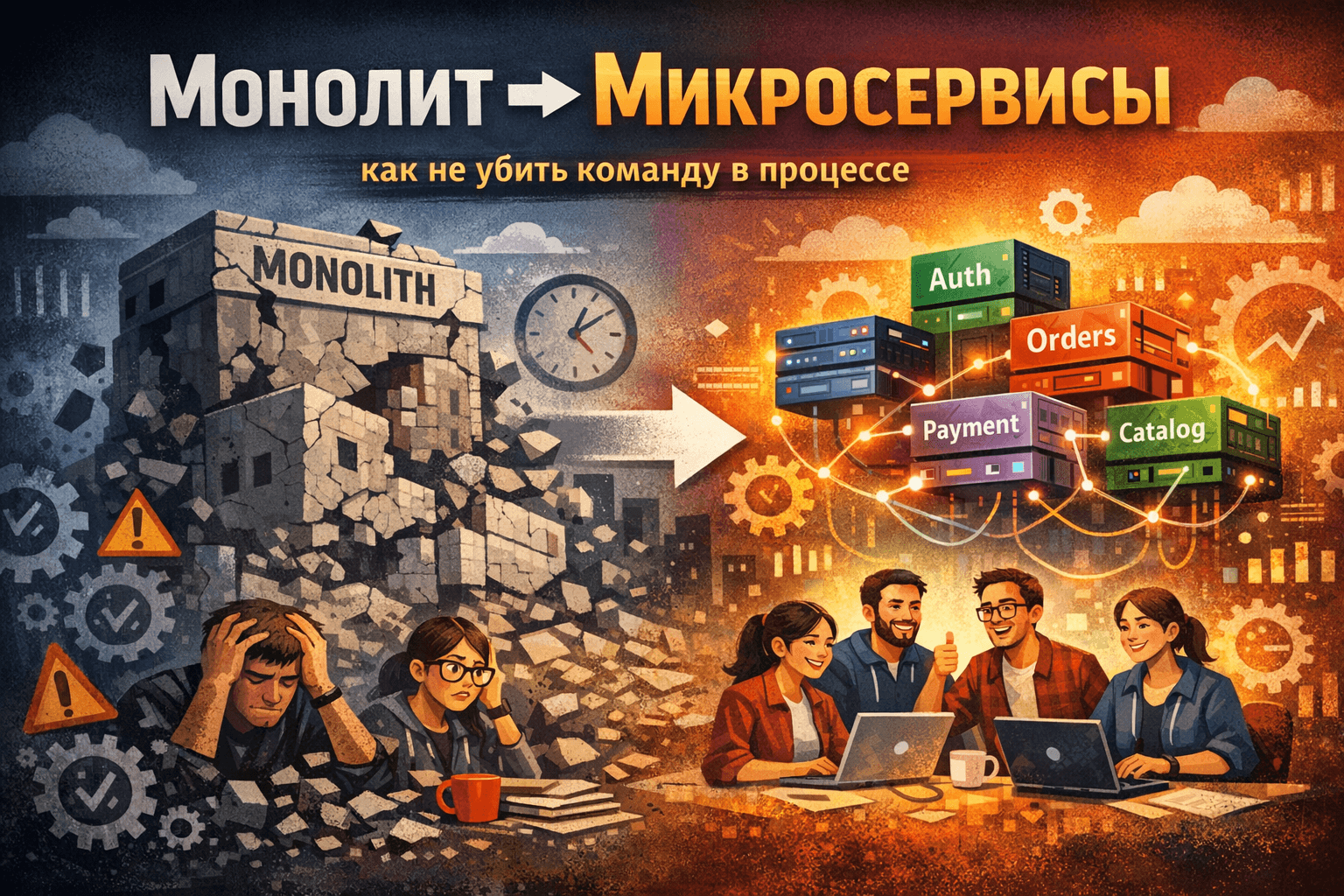 Монолит → Микросервисы: как не убить команду в процессе