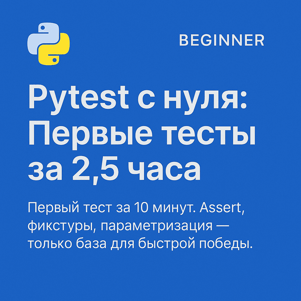 Pytest с нуля: Первые тесты за 2.5 часа